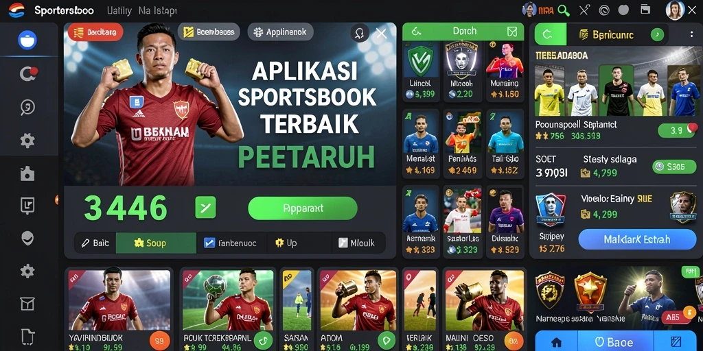 Tampilan utama aplikasi 3446 menampilkan berbagai pilihan taruhan olahraga.