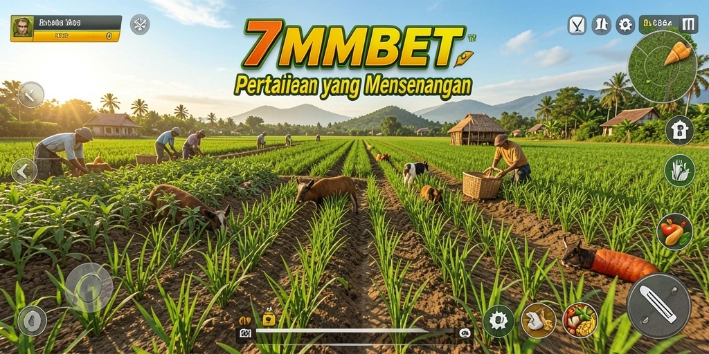 Tampilan gameplay 7MMBET yang menarik dengan aktivitas bertani.