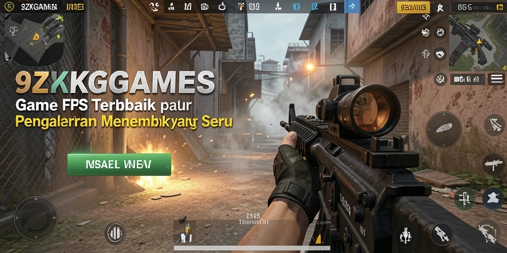Tampilan gameplay 9ZKGAMES yang menegangkan dengan aksi tembak-menembak.