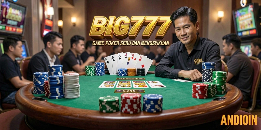 Tampilan gameplay poker yang seru dalam BIG777.