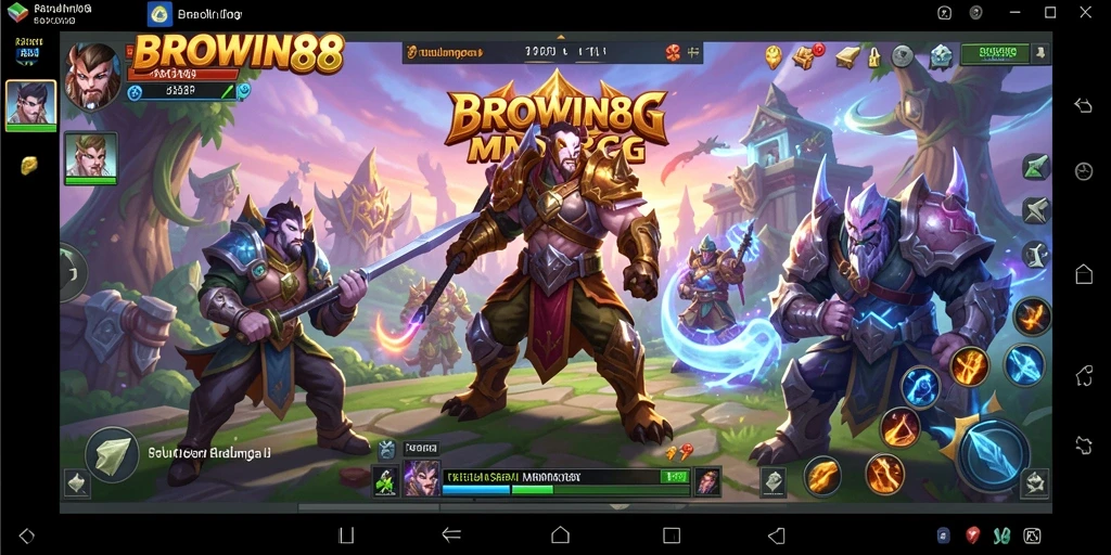 Screenshot gameplay BROWIN88 yang menampilkan aksi pertempuran di dunia MMORPG.