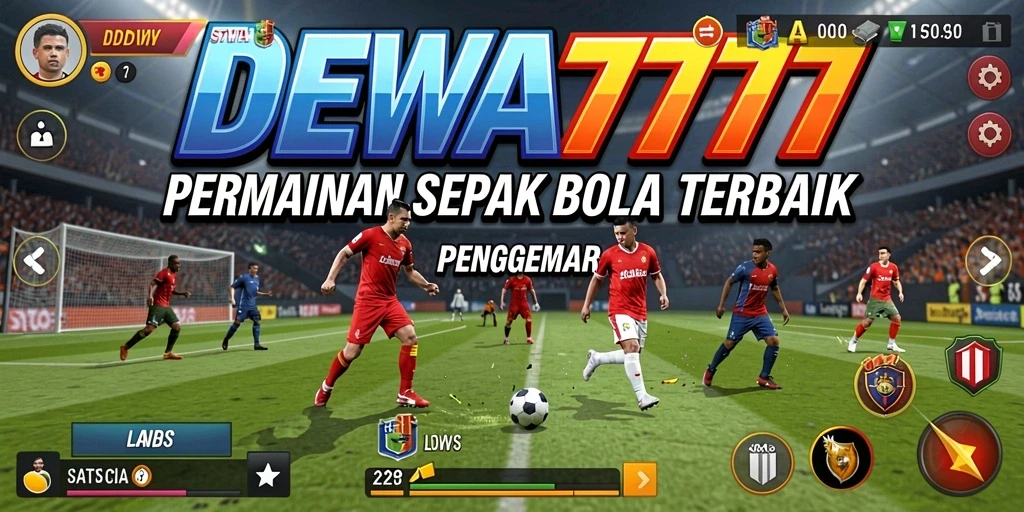 Tampilan gameplay sepak bola yang menarik dan dinamis di DEWA777.