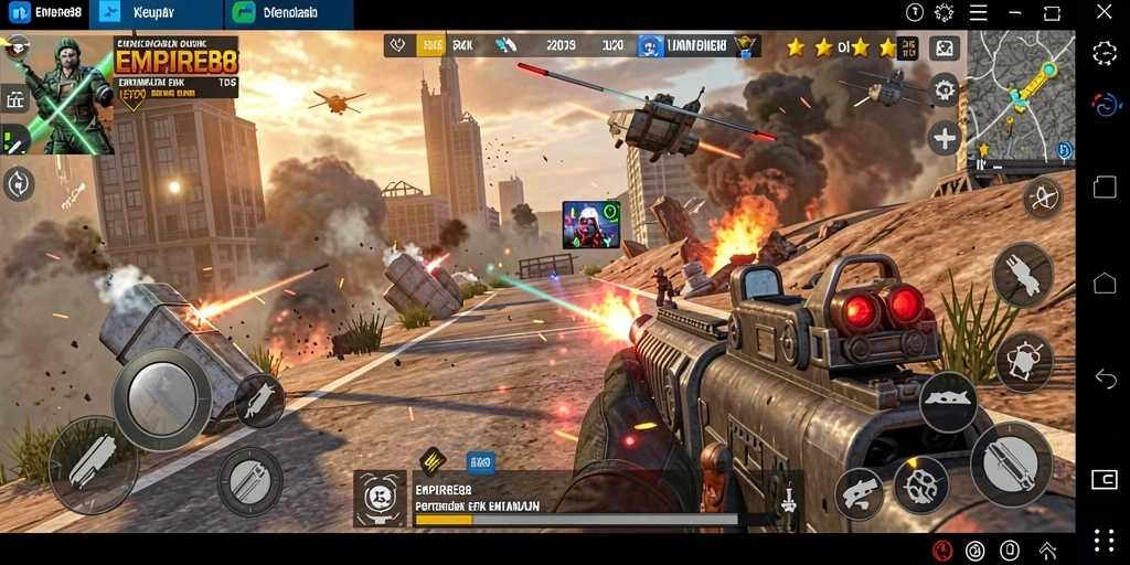 Screenshot gameplay EMPIRE88 menampilkan pertempuran yang mendebarkan.