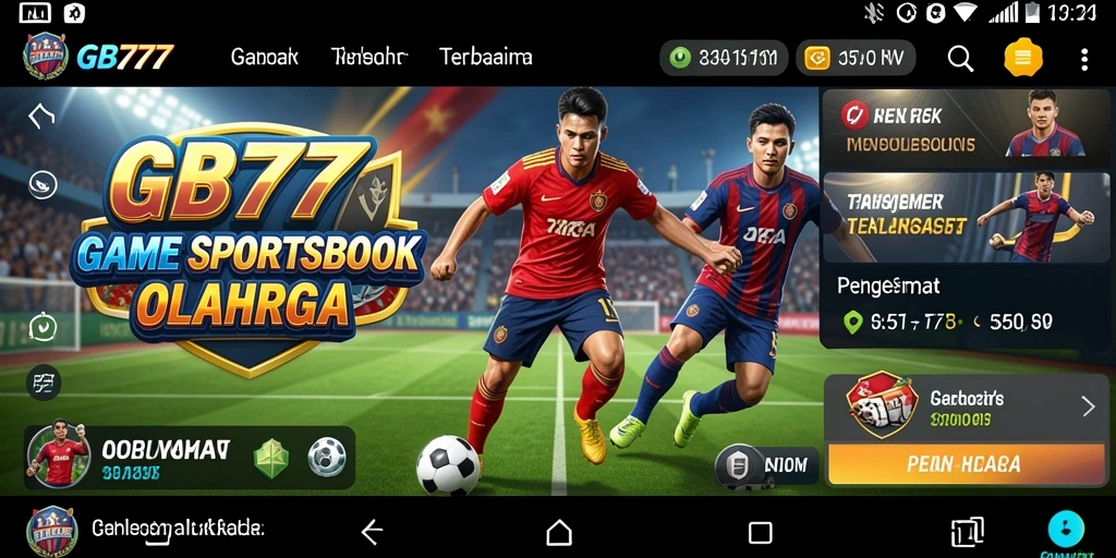 Screenshot GB777 menampilkan tampilan antarmuka taruhan olahraga yang interaktif.