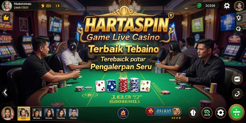 Tampilan menarik dari gameplay Live Casino HARTASPIN yang mendebarkan.