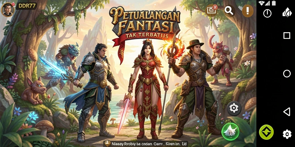 Gameplay RPG yang menarik dengan petualangan penuh warna.