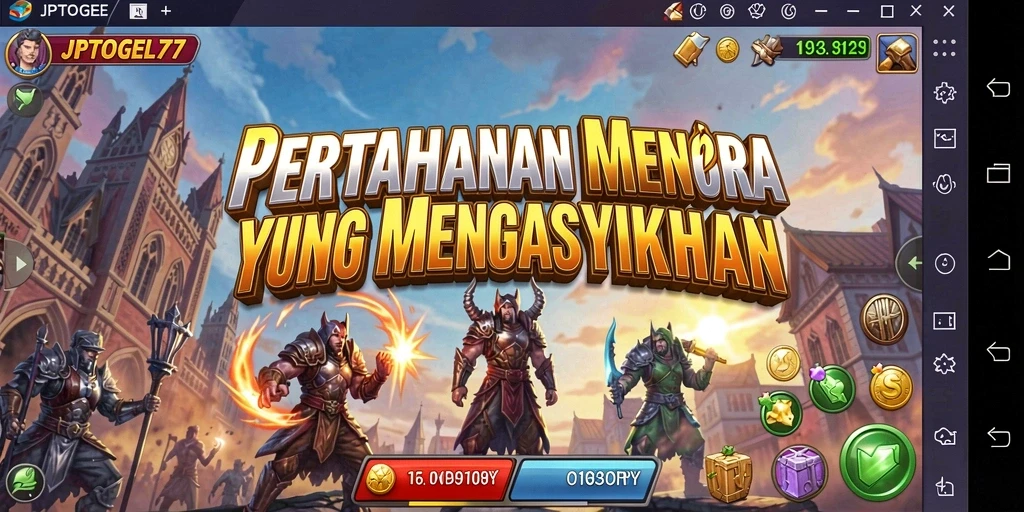 Screenshot menampilkan aksi seru dalam gameplay Tower Defense JPTOGEL77.