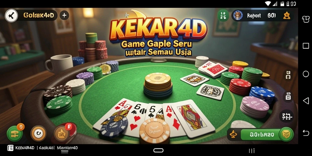Tampilan screenshot utama KEKAR4D menampilkan gameplay Gaple yang menarik.