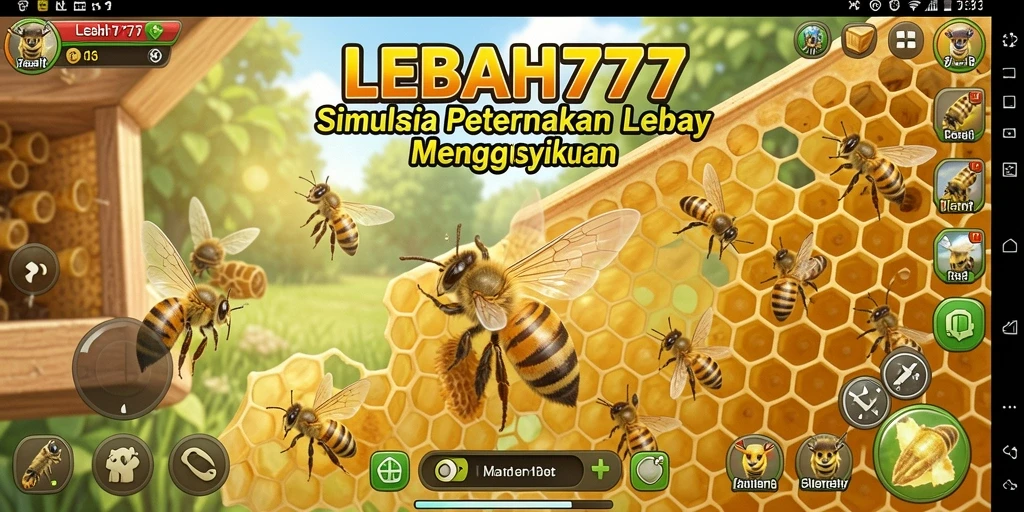 Screenshot gameplay menunjukkan aktivitas seru dalam mengelola peternakan lebah.