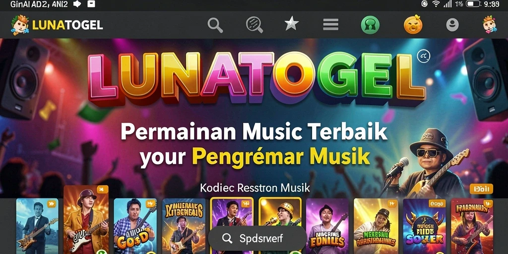Tampilan gameplay LUNATOGEL yang seru dan interaktif dengan berbagai fitur musik.