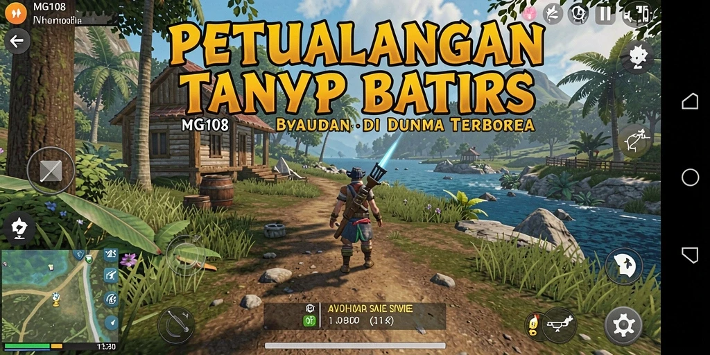 Tangkapan layar menunjukkan petualangan seru di dunia terbuka MG108.