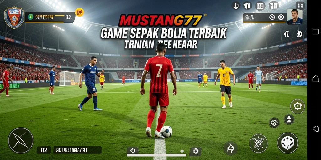 Tampilan gameplay yang mengesankan dari MUSTANG77 dengan aksi sepak bola yang seru.