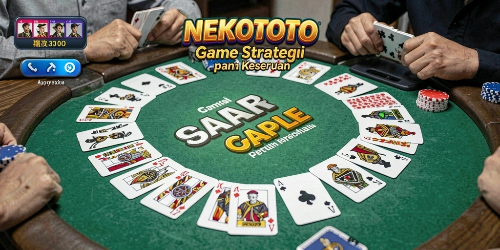 Screenshot gameplay NEKOTOTO menampilkan keseruan bermain Gaple.