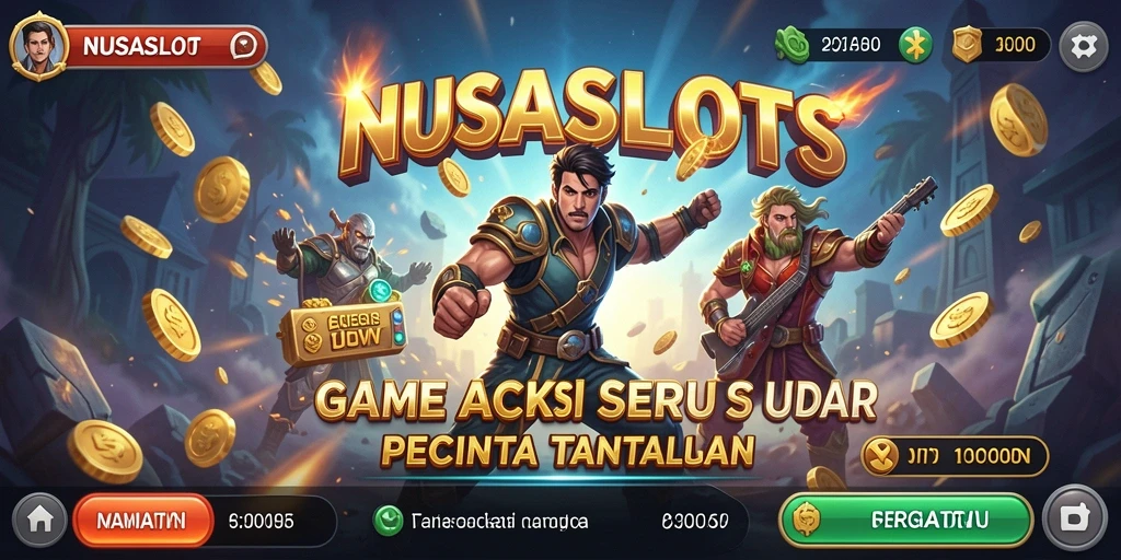 Tangkapan layar utama NUSASLOTS menampilkan aksi seru dalam gameplay.