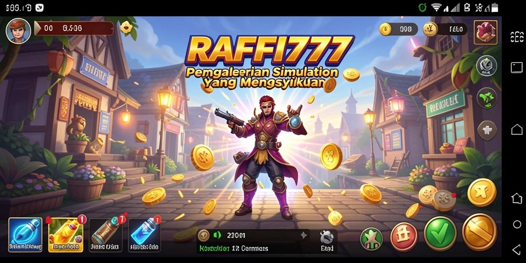Screenshot gameplay RAFFI777 menunjukkan dunia simulasi yang menarik.