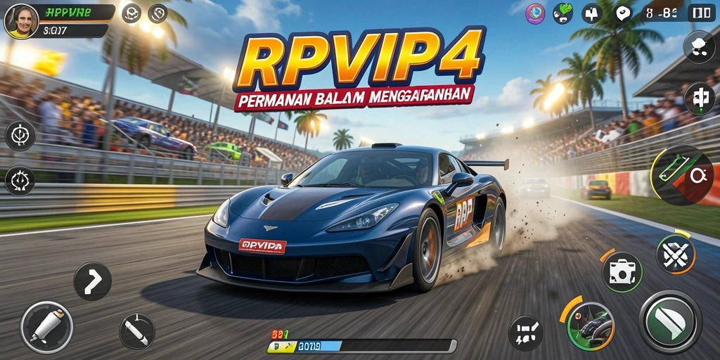 Screenshot RPVIP4 menampilkan aksi balapan yang mendebarkan dan grafis yang memukau.