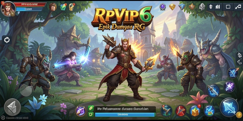 Tangkapan layar RPVIP6 menampilkan aksi pertarungan RPG yang epik.