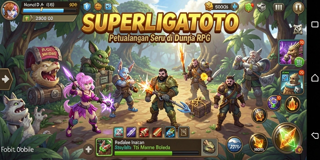 Tangkapan layar utama SUPERLIGATOTO menampilkan pengalaman gameplay RPG yang mendebarkan.