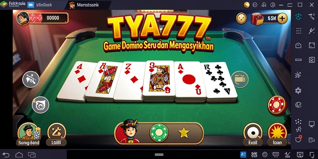 Tampilan utama gameplay TYA777 dengan grafis Domino yang menarik.