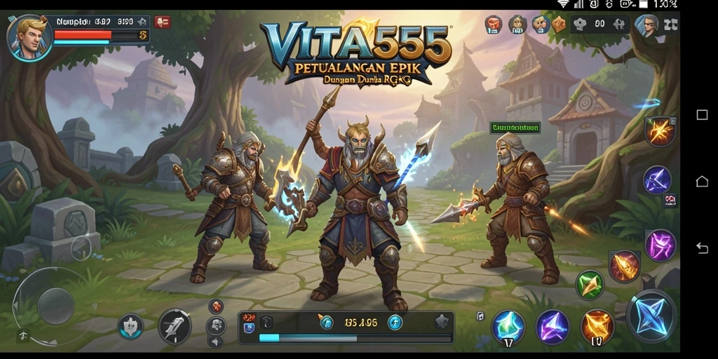 Tampilan screenshot VITA555 yang menunjukkan aksi pertarungan yang mendebarkan.