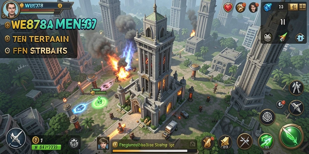 Tampilan gameplay seru dalam WE878 Tower Defense.