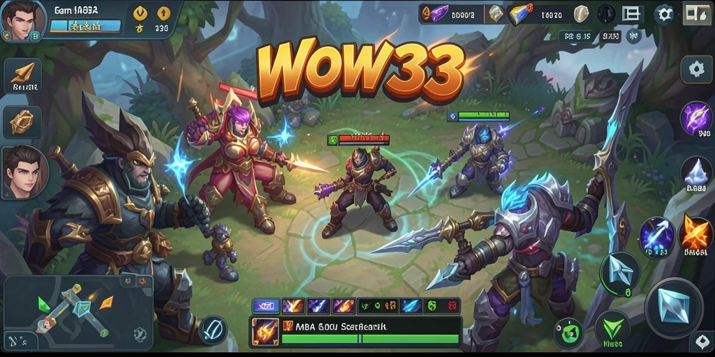 Gameplay WOW33 yang penuh aksi dalam pertempuran intens.