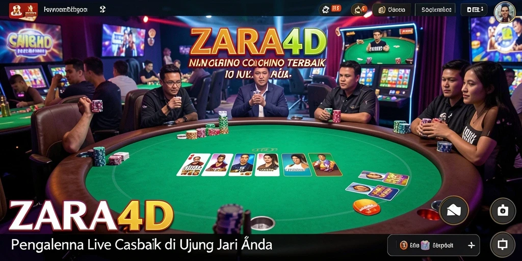 Screenshot gameplay ZARA4D yang menunjukkan suasana Live Casino yang mendebarkan.